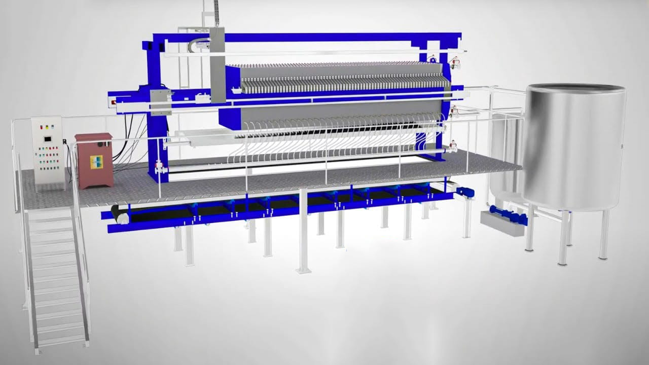 how does a membrane filter press work